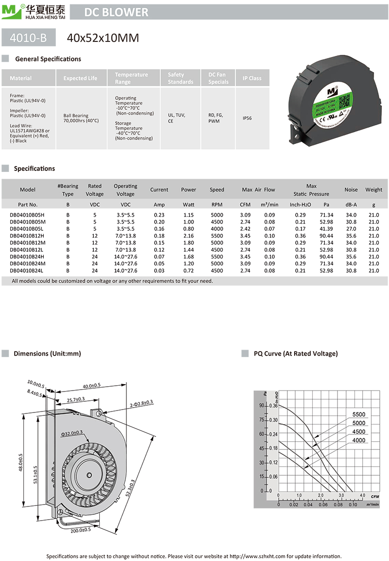 4010 dc blower fan